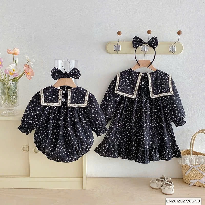 BODY, VÁY HOA NHÍ MÀU ĐEN