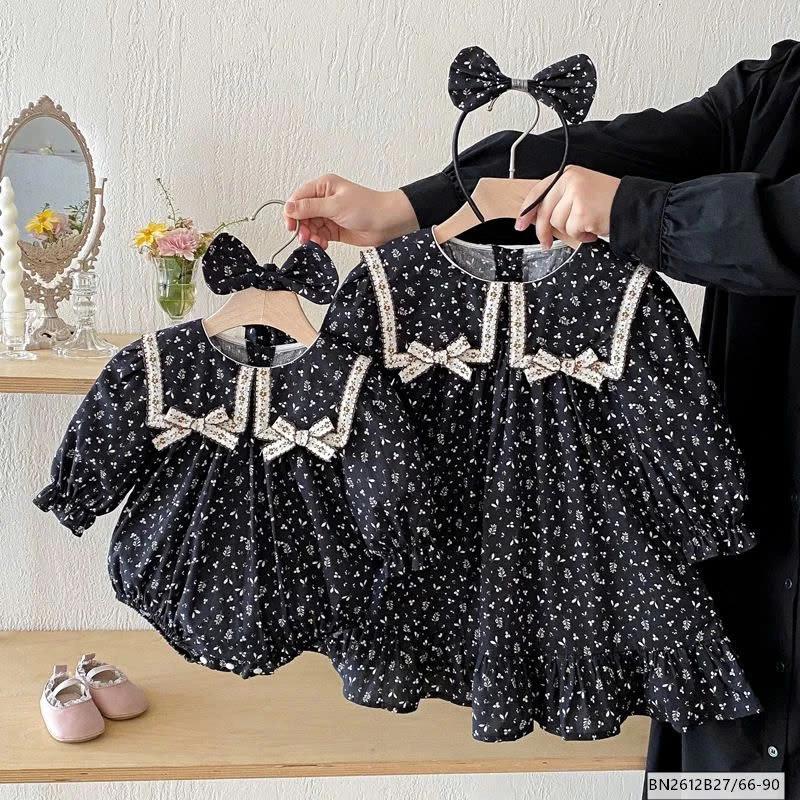 BODY, VÁY HOA NHÍ MÀU ĐEN