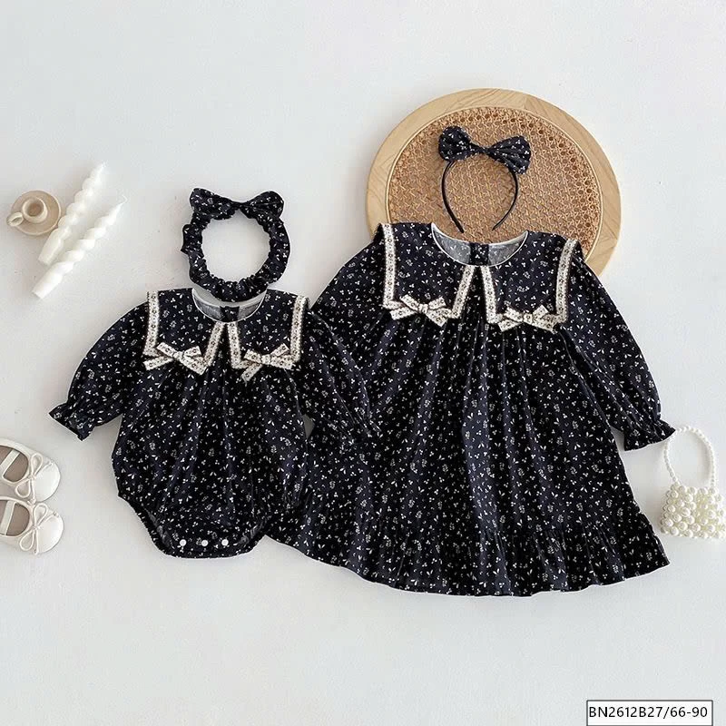 BODY, VÁY HOA NHÍ MÀU ĐEN