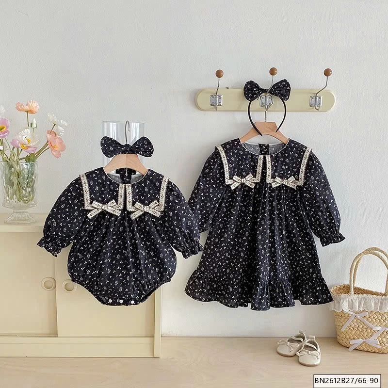 BODY, VÁY HOA NHÍ MÀU ĐEN