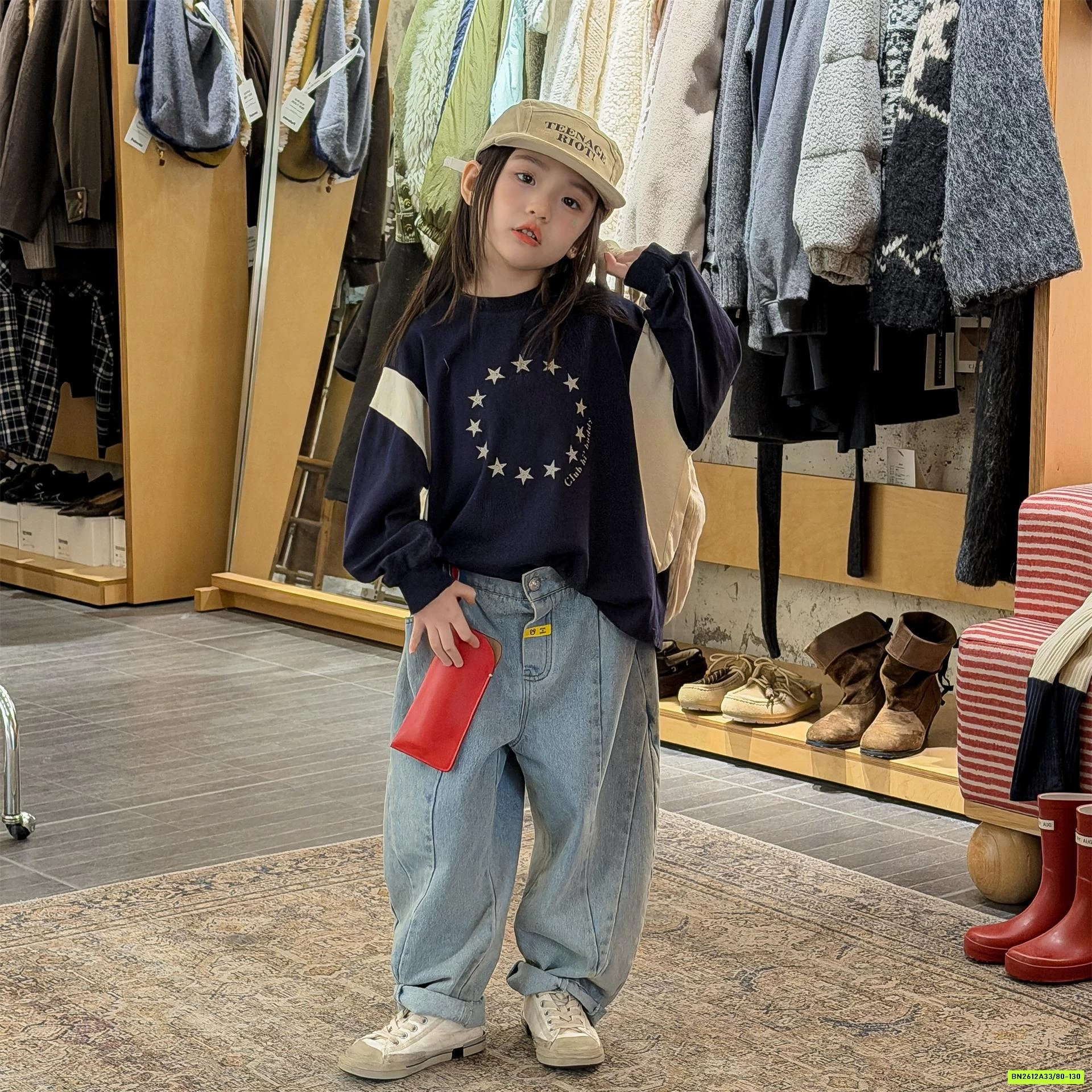 JEANS BAGGY GÂN TRƯỚC ADBABY