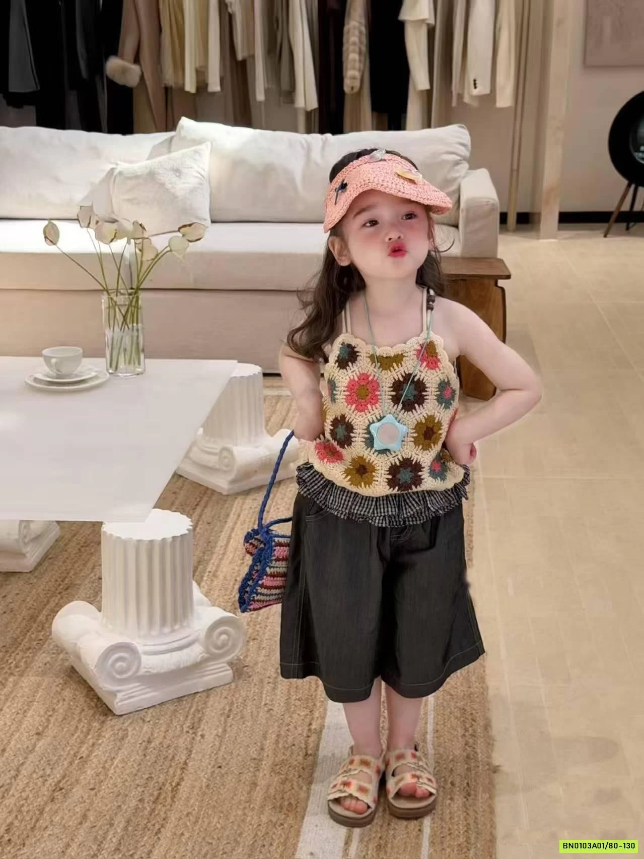 ÁO 2 DÂY HOA MIX SHORT LỬNG