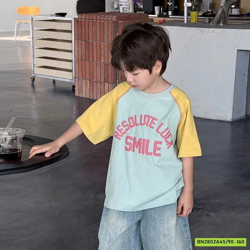 ÁO THUN PHỐI MÀU TAY 25B126 AMBB