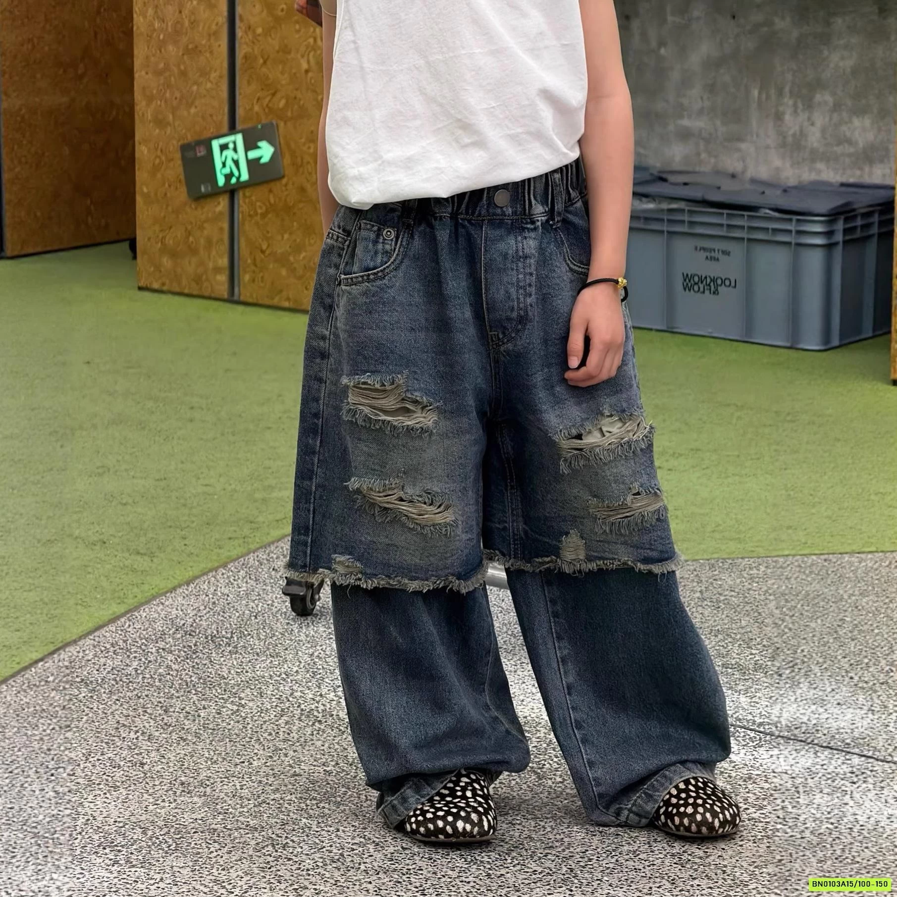 JEANS GIẢ 2 LỚP RÁCH CÁ TÍNH