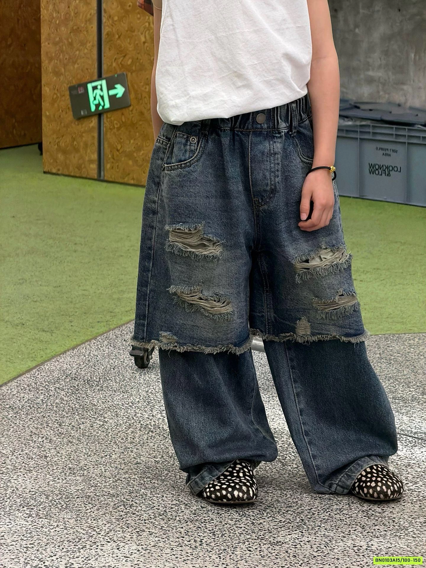 JEANS GIẢ 2 LỚP RÁCH CÁ TÍNH