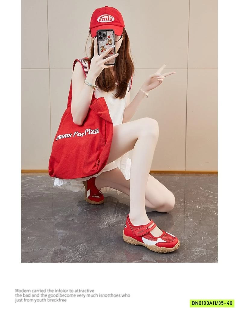 GIÀY LƯỚI THÔNG HƠI QUAI DÁN NỮ