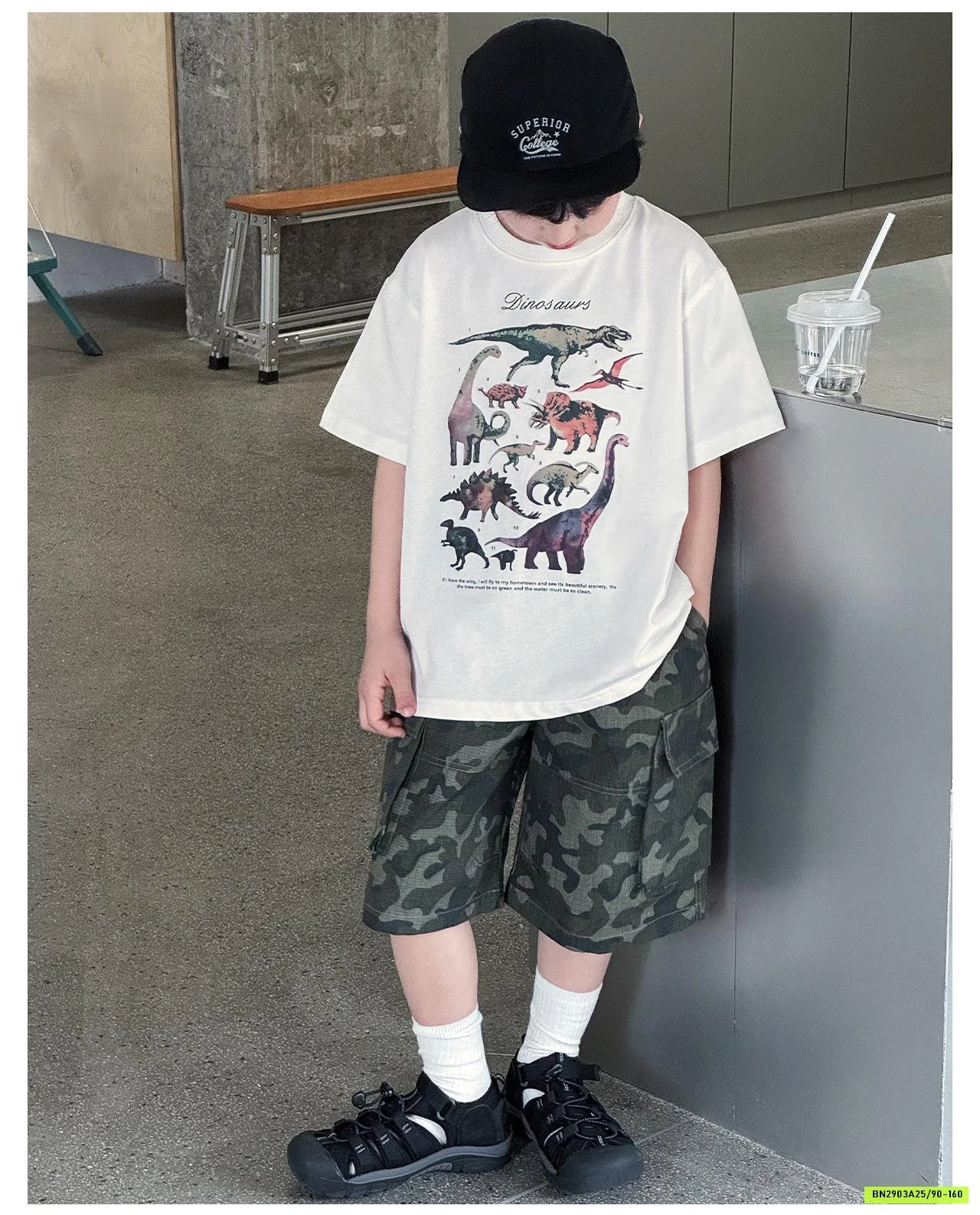 ÁO KHỦNG LONG MIX SHORT RẰN RI AOAOKIDS