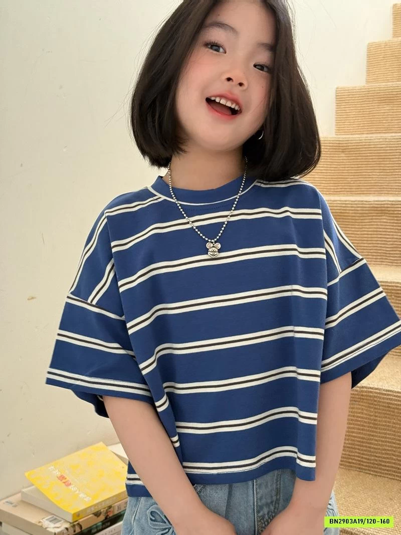 CROPTOP KẺ XANH MIX SHORT JEANS THÊU