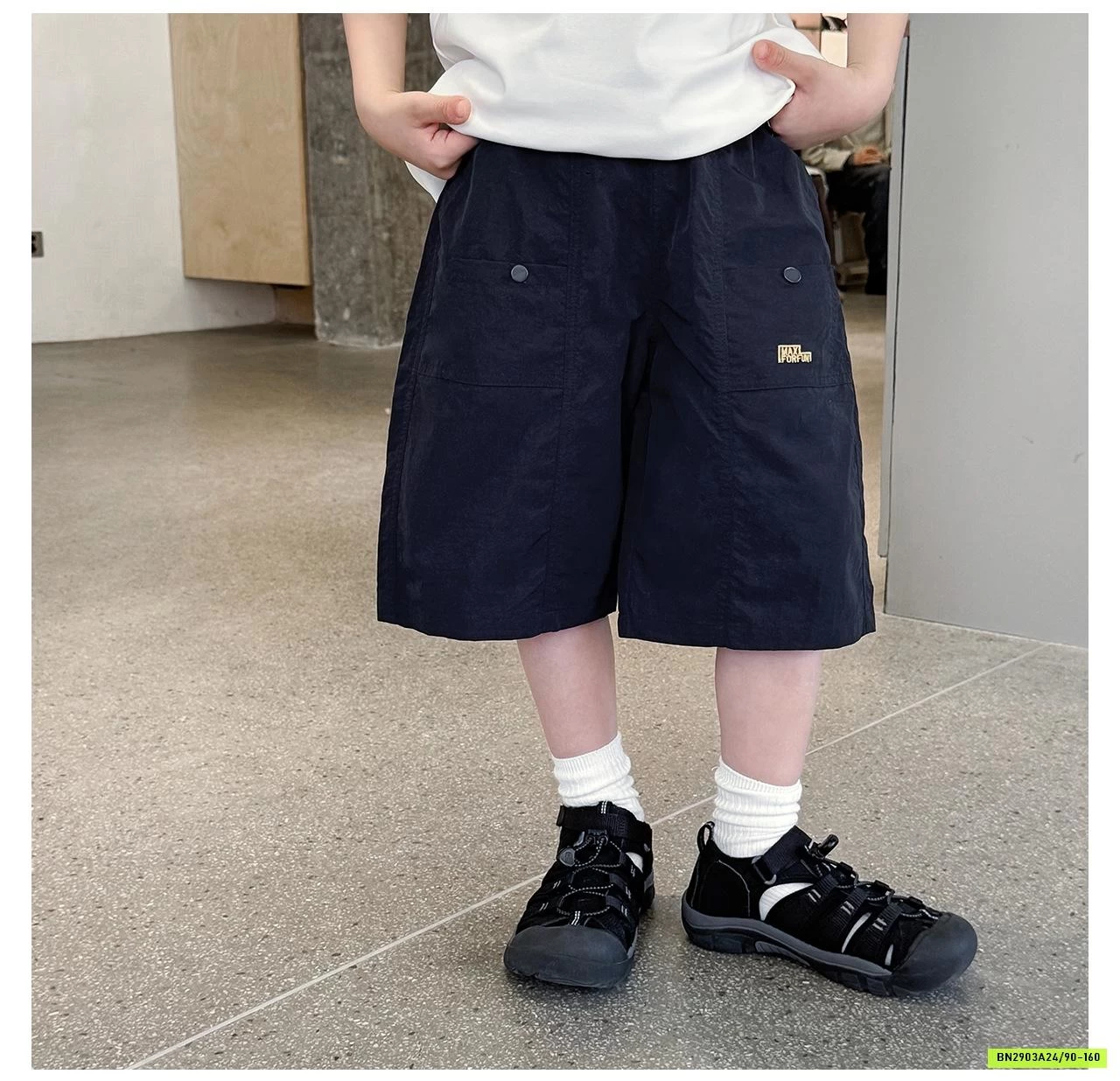 SHORT THÔ MỀM THÊU TÚI AOAOKIDS