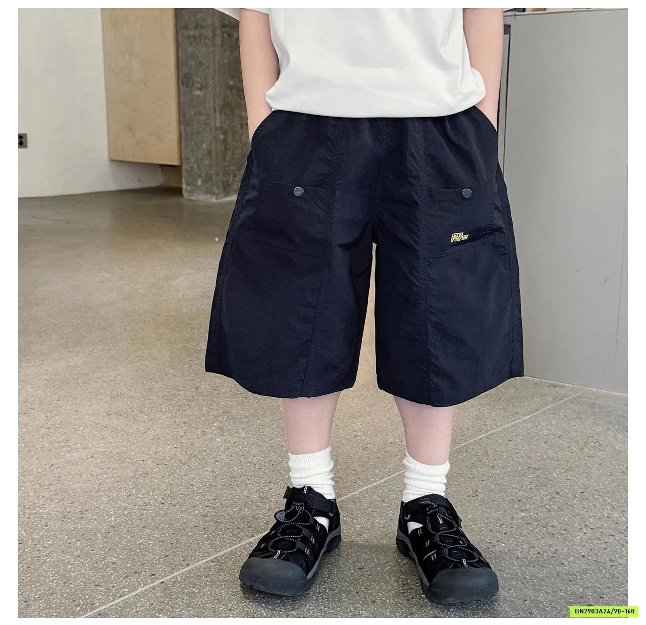 SHORT THÔ MỀM THÊU TÚI AOAOKIDS