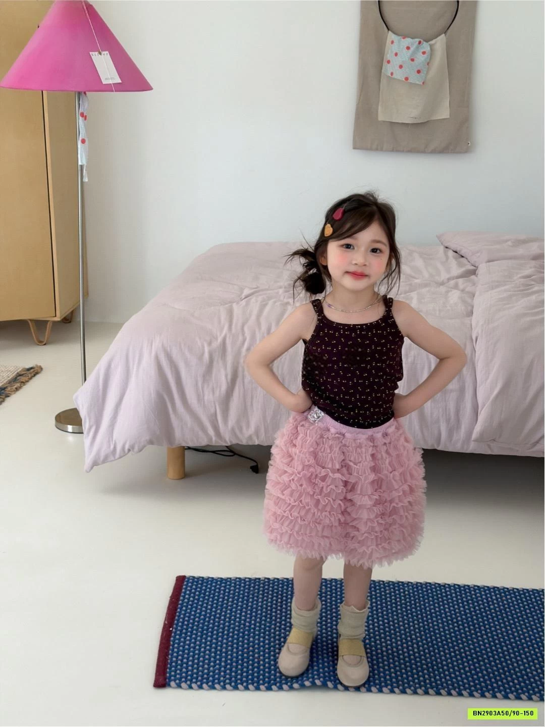 ÁO 2 DÂY NÂU MIX CV TUTU HỒNG JUSI.KDS