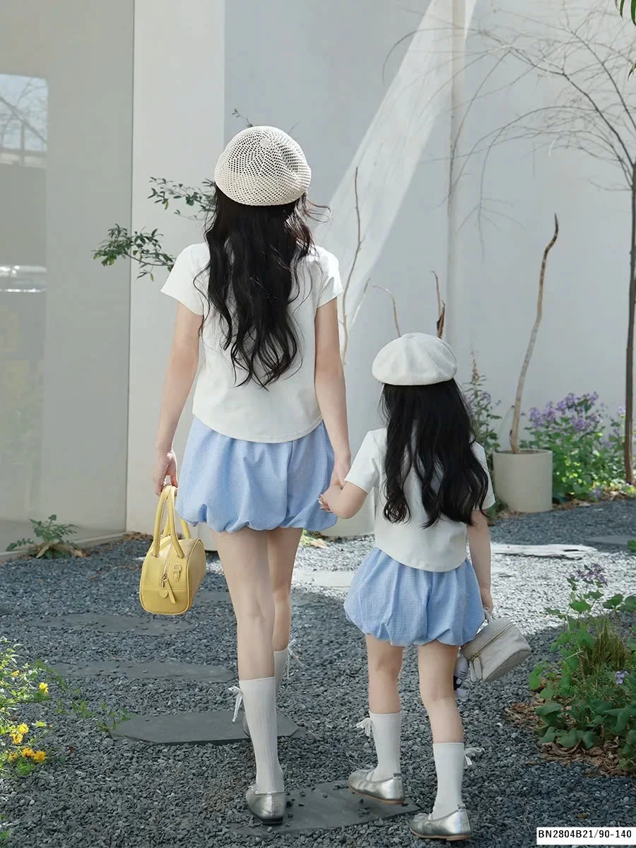 SET ÁO THUN MIX QUẦN BÍ XANH MẸ BÉ