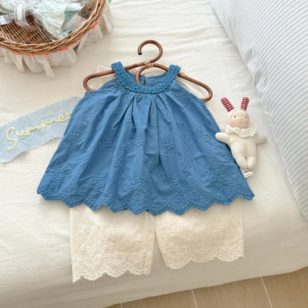 SET ÁO YẾM XANH MIX QUẦN REN TRẮNG