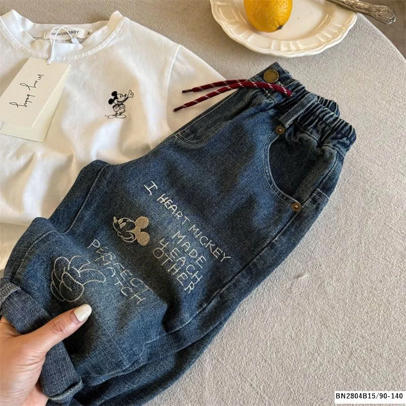 QUẦN JEAN BAGGY MMY THÊU  MICKEY