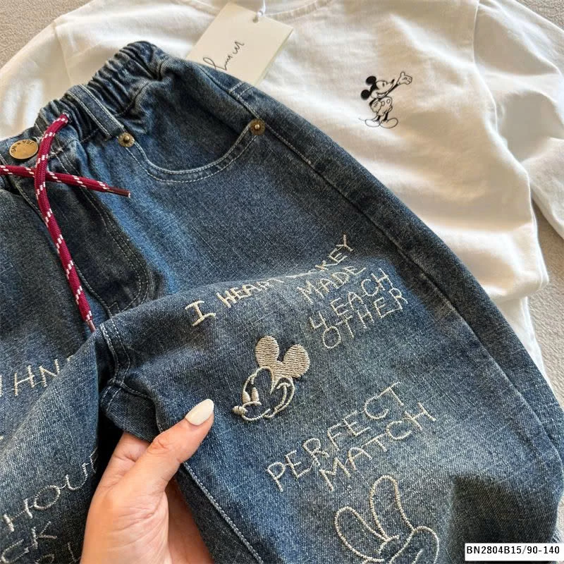 QUẦN JEAN BAGGY MMY THÊU  MICKEY