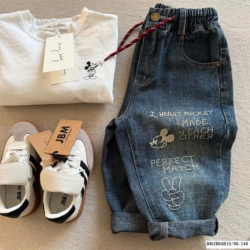 QUẦN JEAN BAGGY MMY THÊU  MICKEY