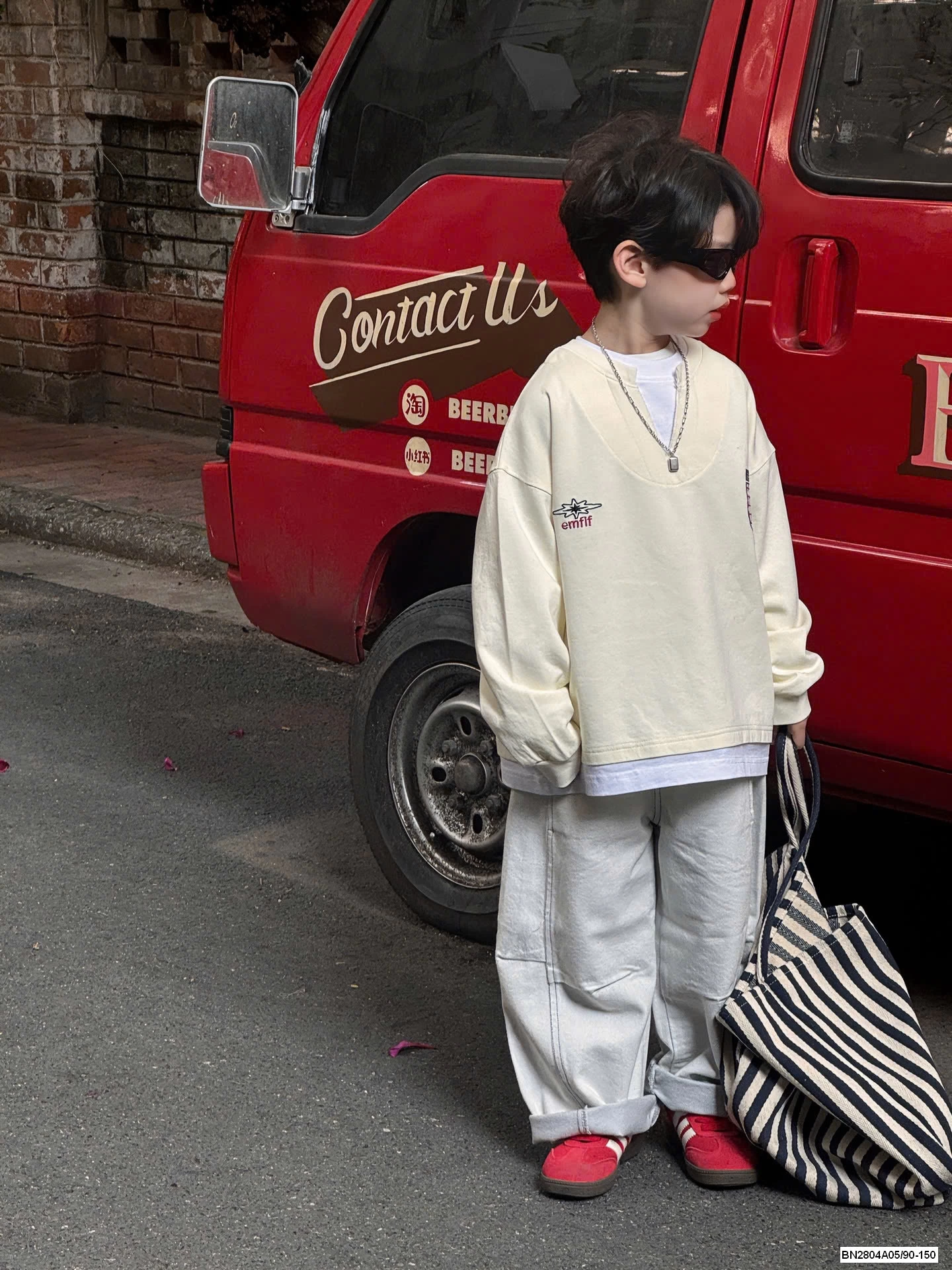 THUN GIẢ 2 LỚP CỔ V LOGO NGỰC