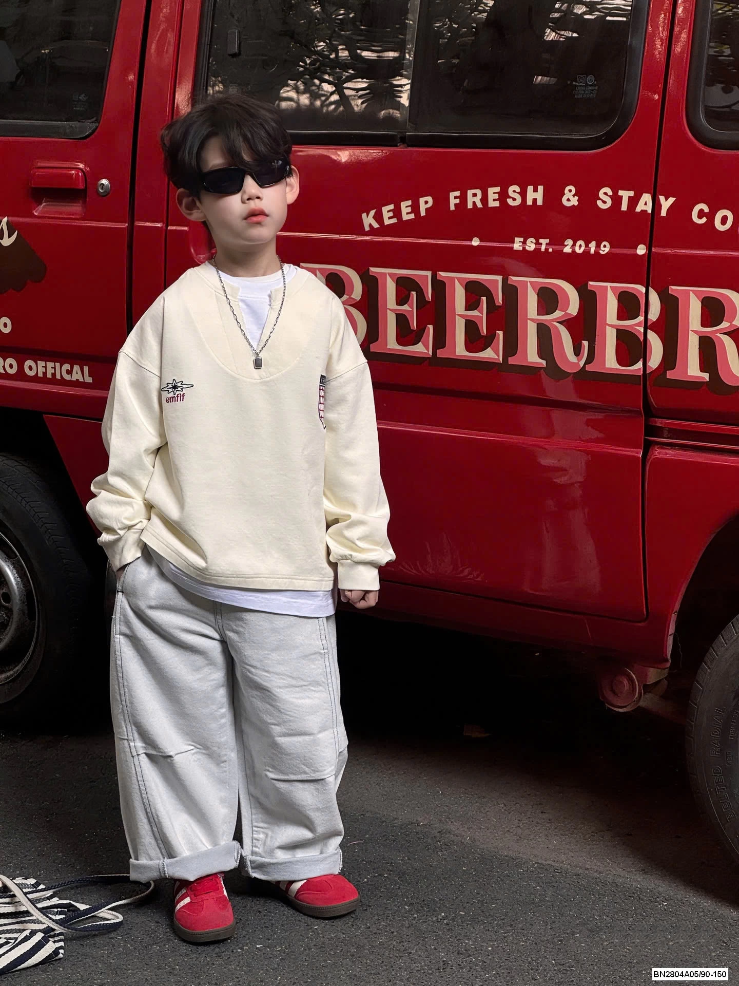 THUN GIẢ 2 LỚP CỔ V LOGO NGỰC