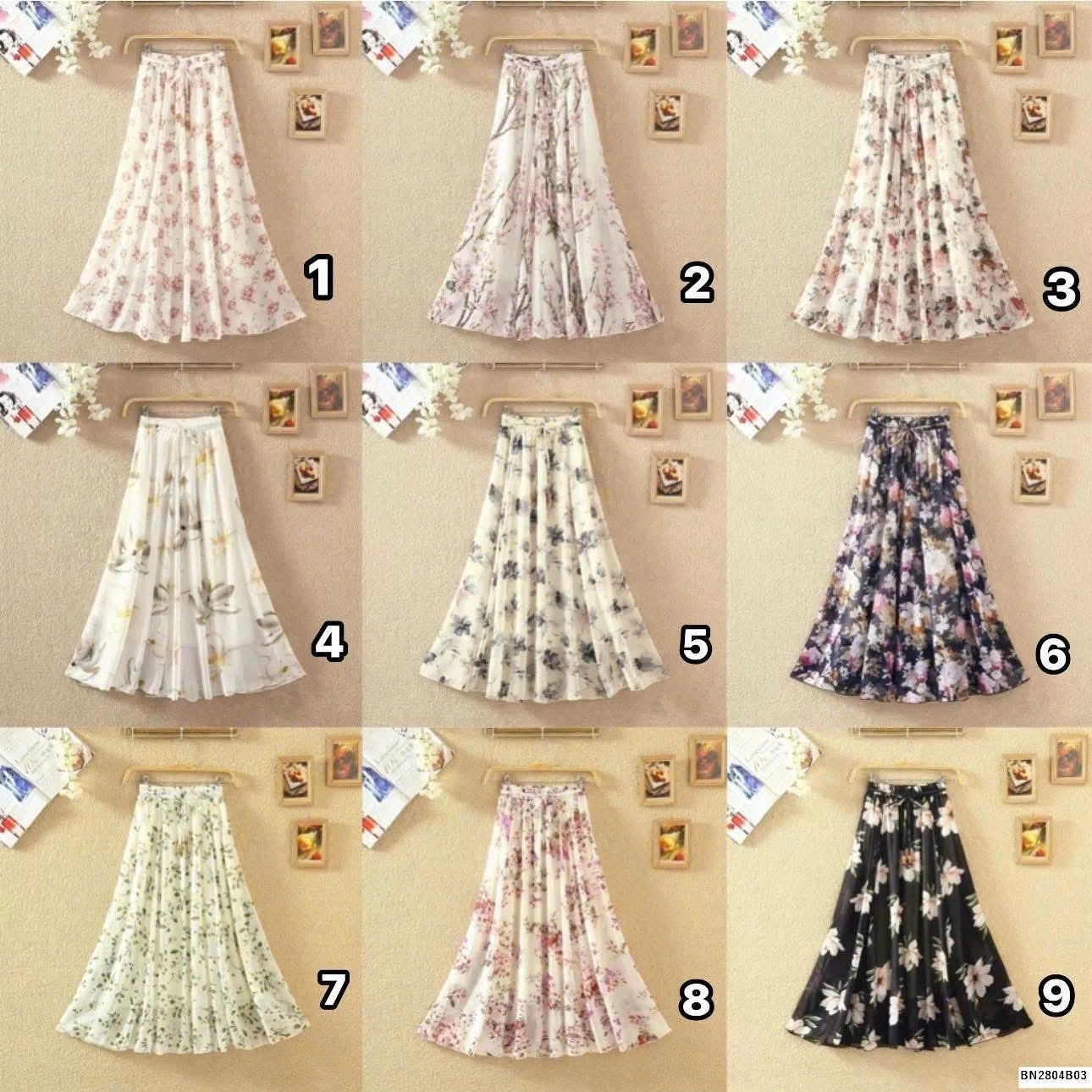 CHÂN VÁY DÁNG DÀI HOẠ TIẾT