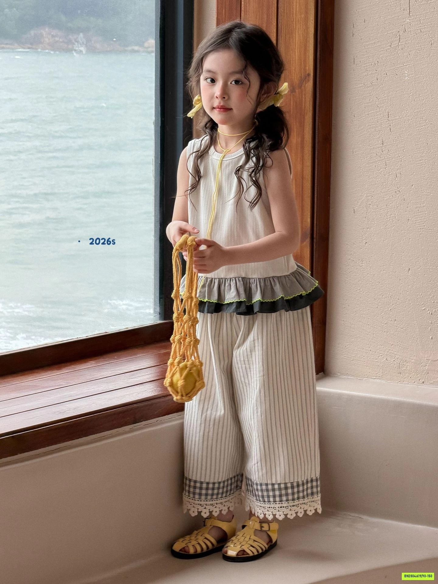 SÉT BABYDOLL KẺ SỌC VIỀN BÈO