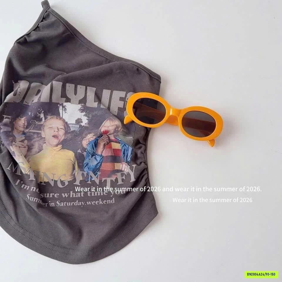 ÁO LỆCH VAI MIX JEANS SUÔNG RÁCH T&QKIDS