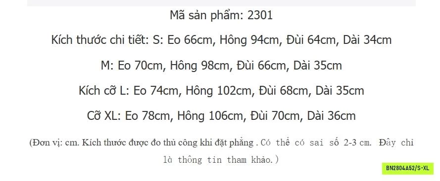 SHORT THÔ CẠP CAO XUẤT HÀN