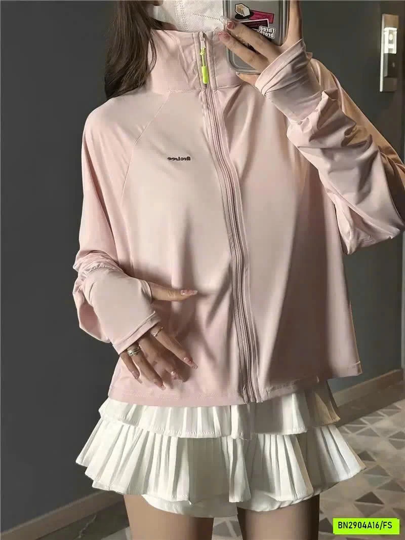 ÁO CHỐNG NẮNG CỔ ĐỨNG VẢI BĂNG LỤA