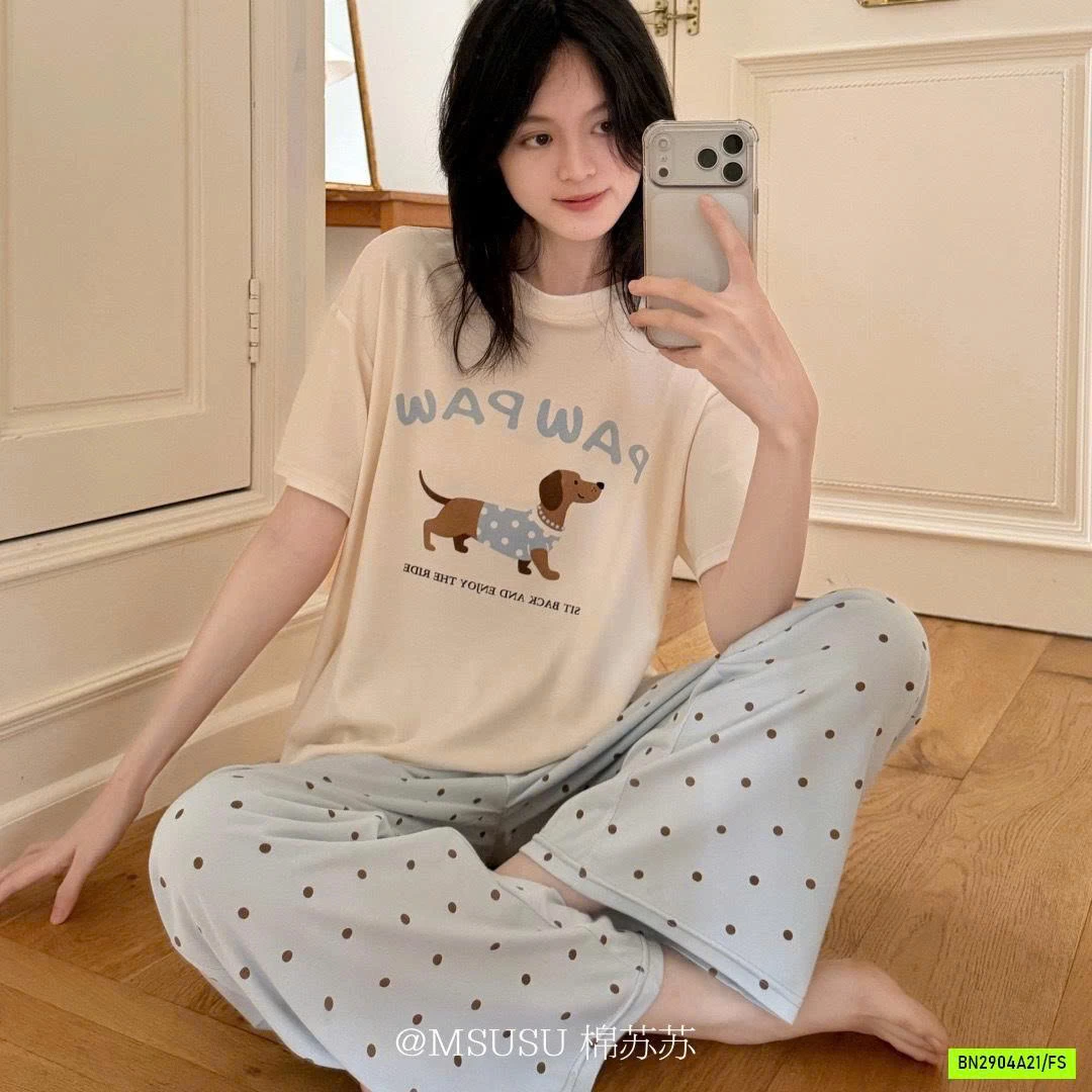 BỘ CÚN QUẦN DÀI CHẤM BI MSUSU