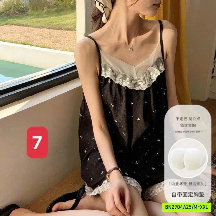 BỘ MẶC NHÀ 2 DÂY KÈM BRA