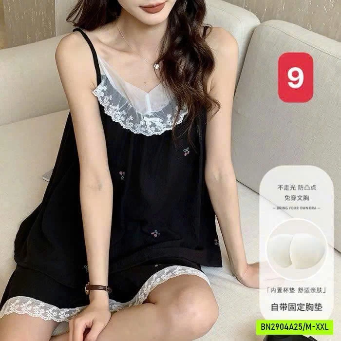 BỘ MẶC NHÀ 2 DÂY KÈM BRA