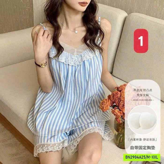 BỘ MẶC NHÀ 2 DÂY KÈM BRA
