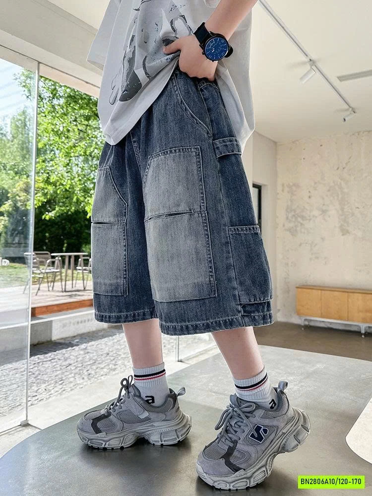 SHORT JEANS TÚI GỐI BẠC MÀU