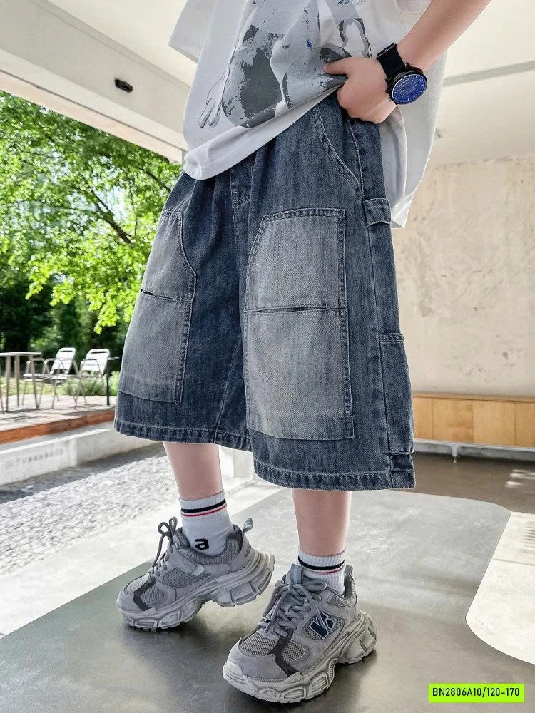 SHORT JEANS TÚI GỐI BẠC MÀU