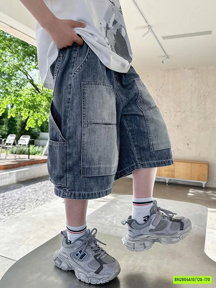 SHORT JEANS TÚI GỐI BẠC MÀU