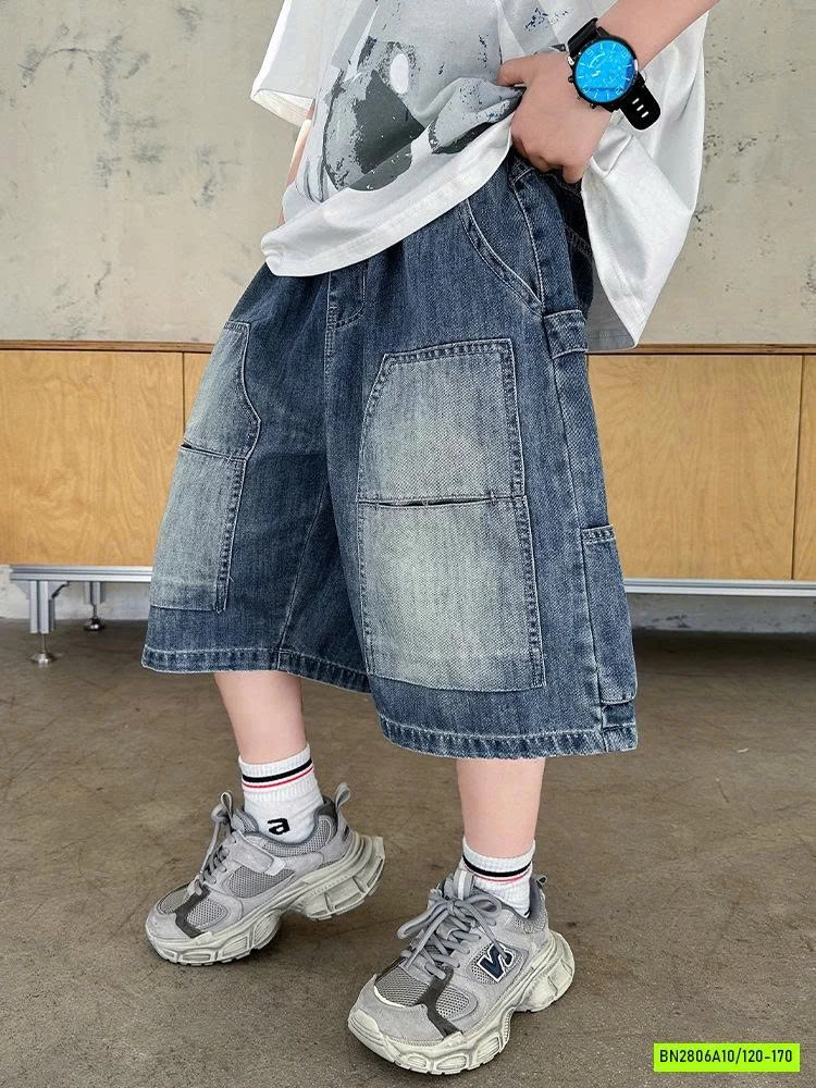 SHORT JEANS TÚI GỐI BẠC MÀU