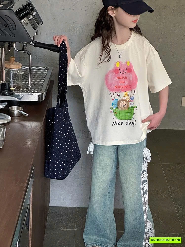 SÉT ÁO NICE MIX JEANS SUÔNG PHỐI REN