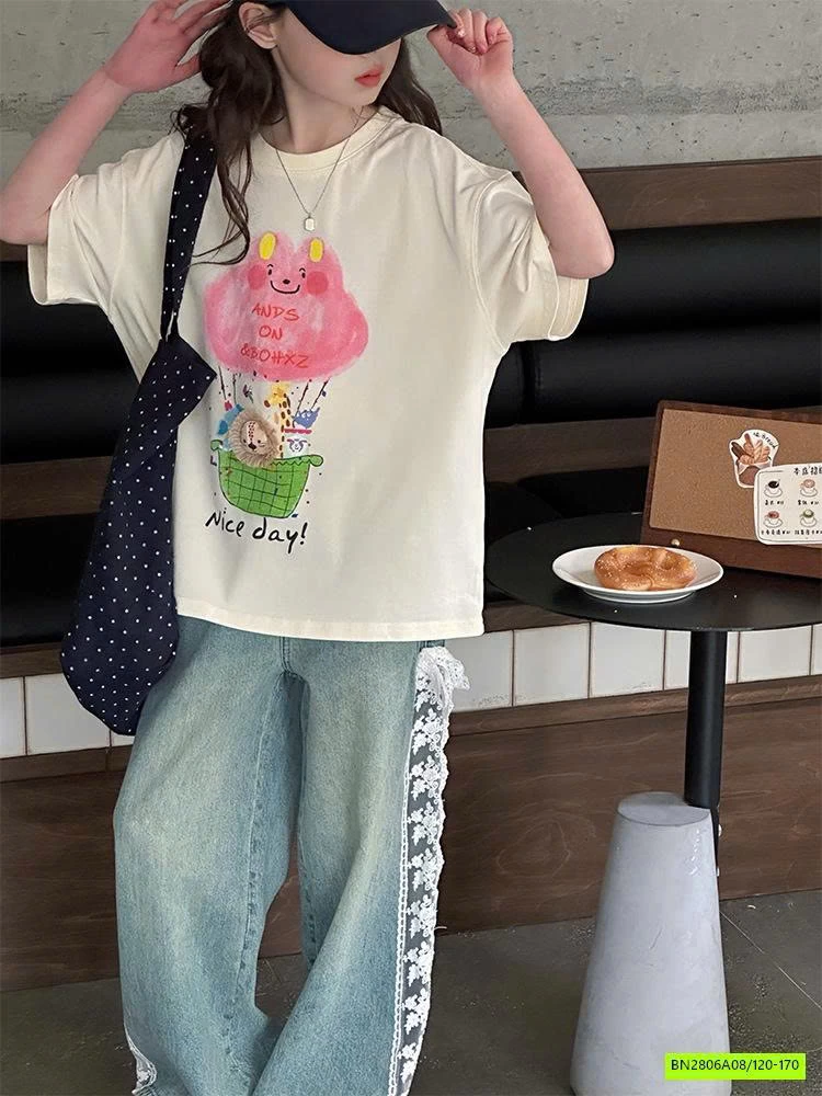 SÉT ÁO NICE MIX JEANS SUÔNG PHỐI REN