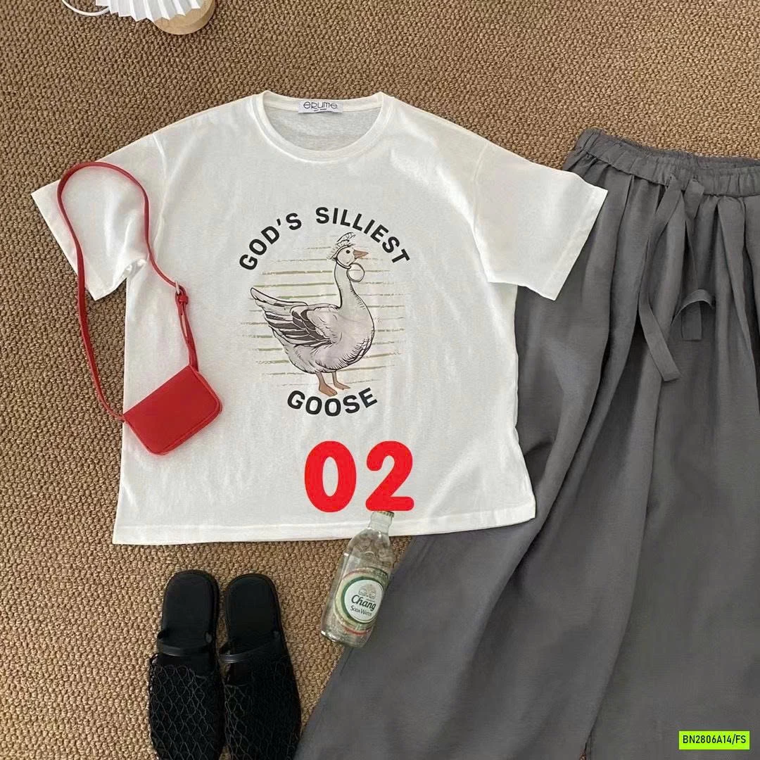 ÁO THUN XƯỚC IN HÌNH DỄ THƯƠNG NỮ