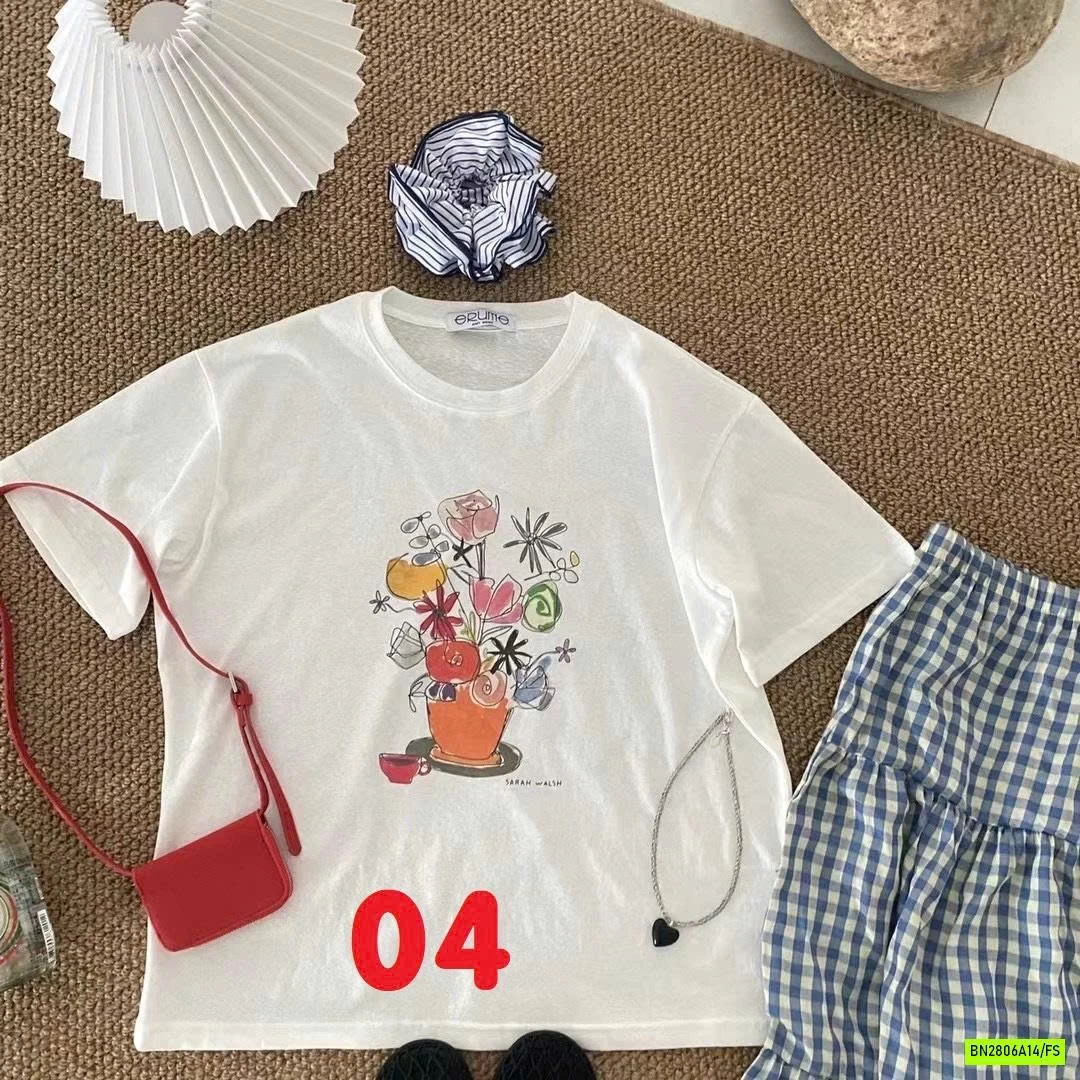 ÁO THUN XƯỚC IN HÌNH DỄ THƯƠNG NỮ