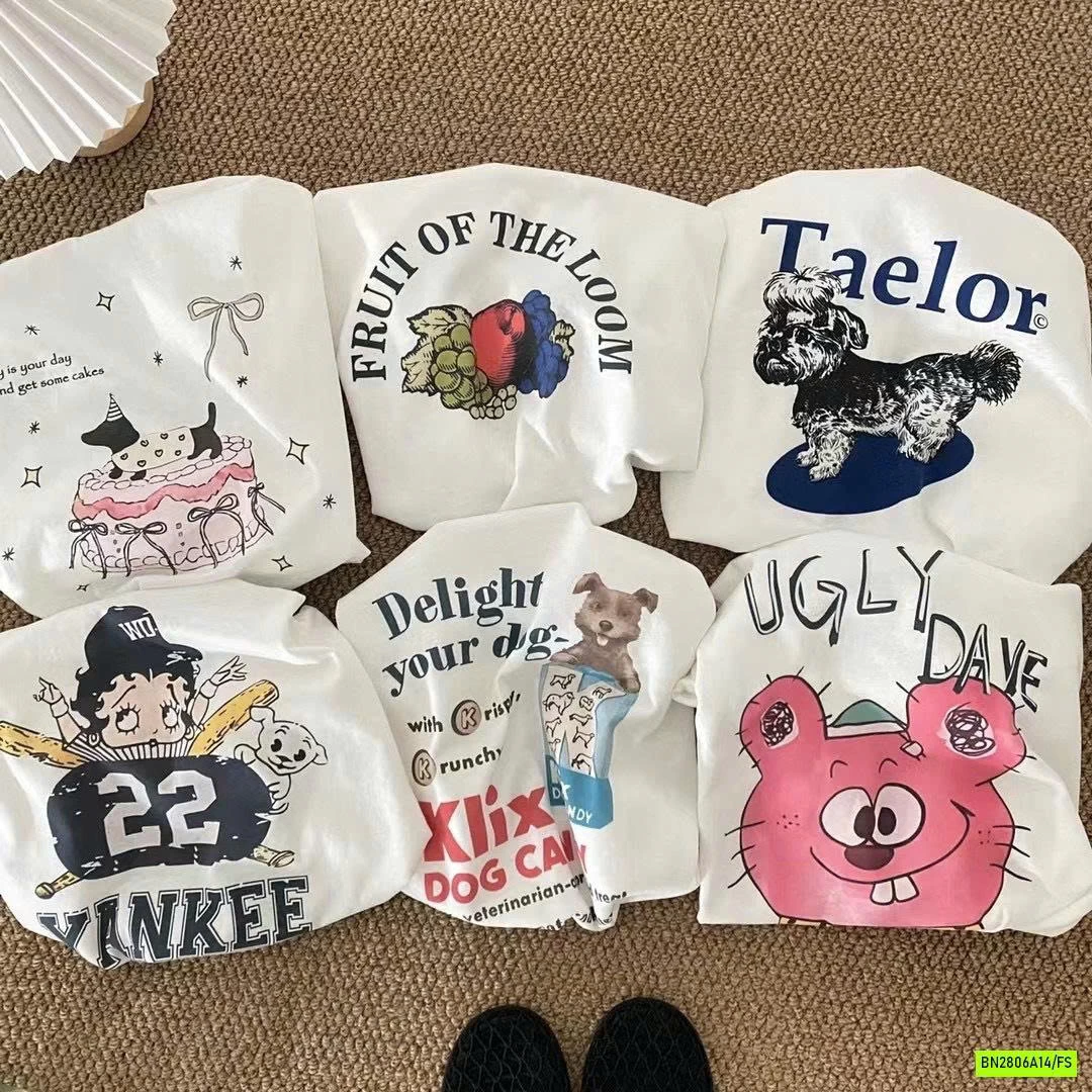 ÁO THUN XƯỚC IN HÌNH DỄ THƯƠNG NỮ