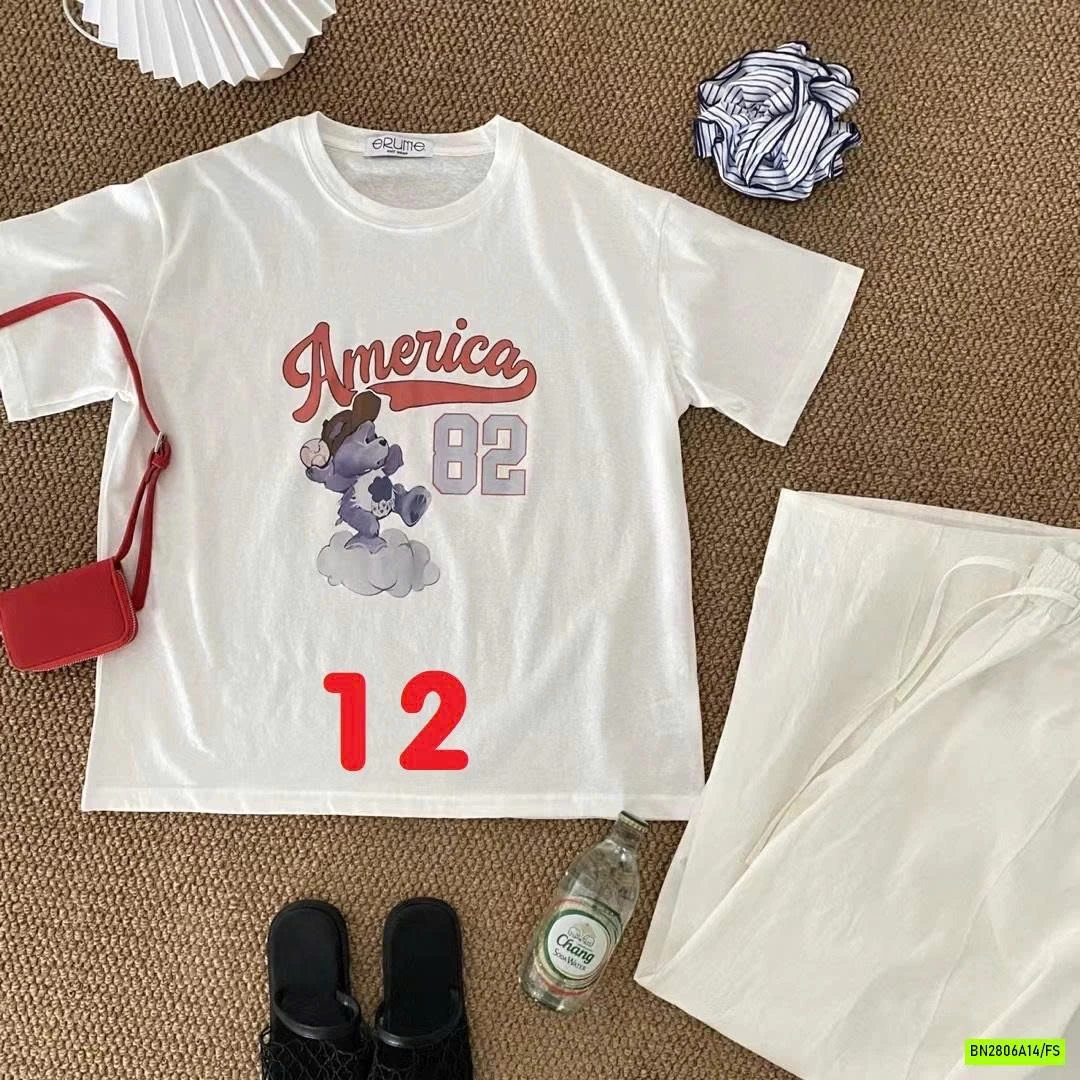 ÁO THUN XƯỚC IN HÌNH DỄ THƯƠNG NỮ