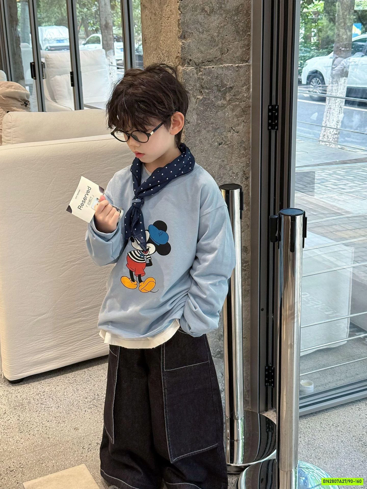 ÁO DÀI TAY MICKEY CỔ TRÒN