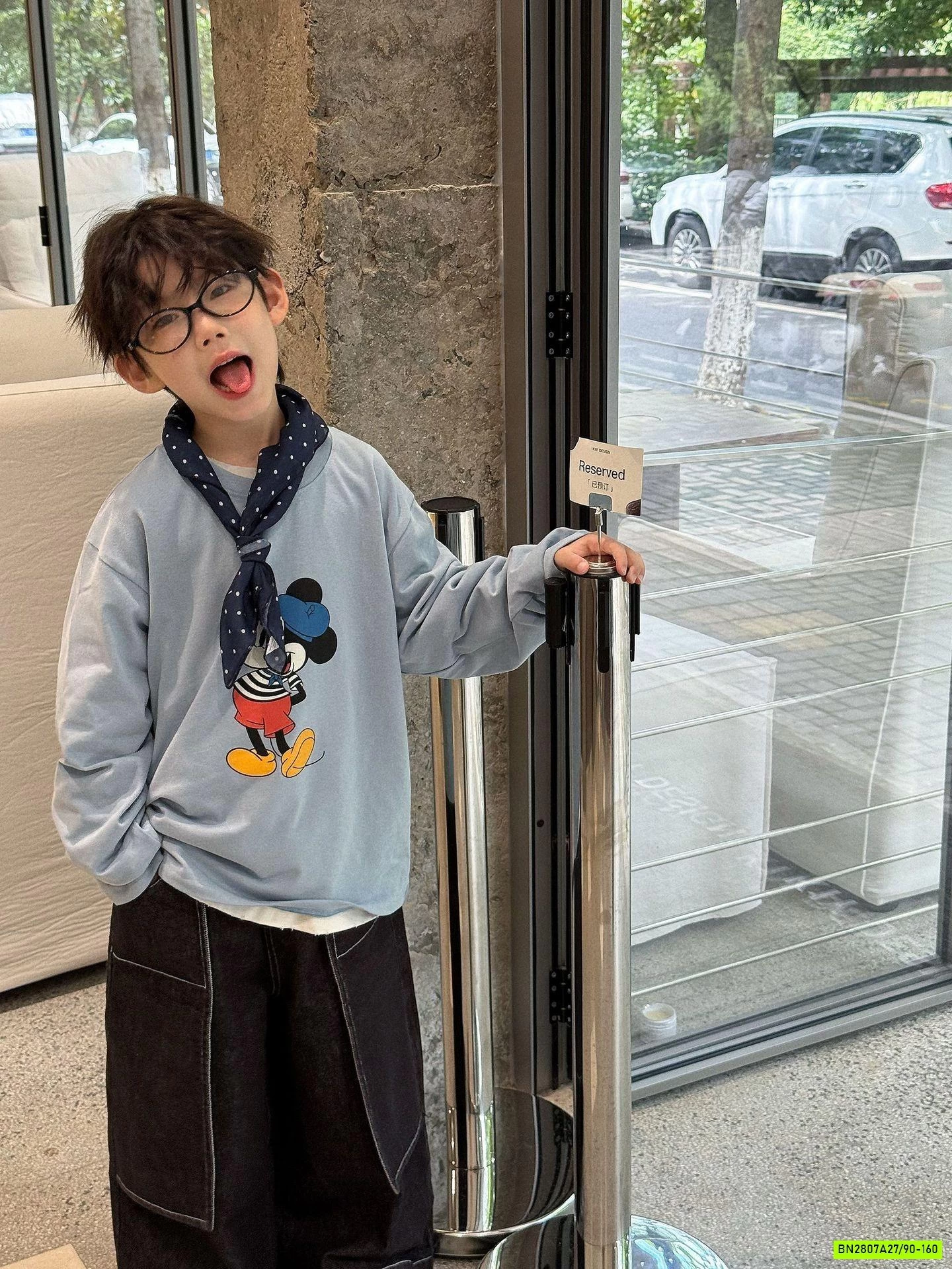 ÁO DÀI TAY MICKEY CỔ TRÒN