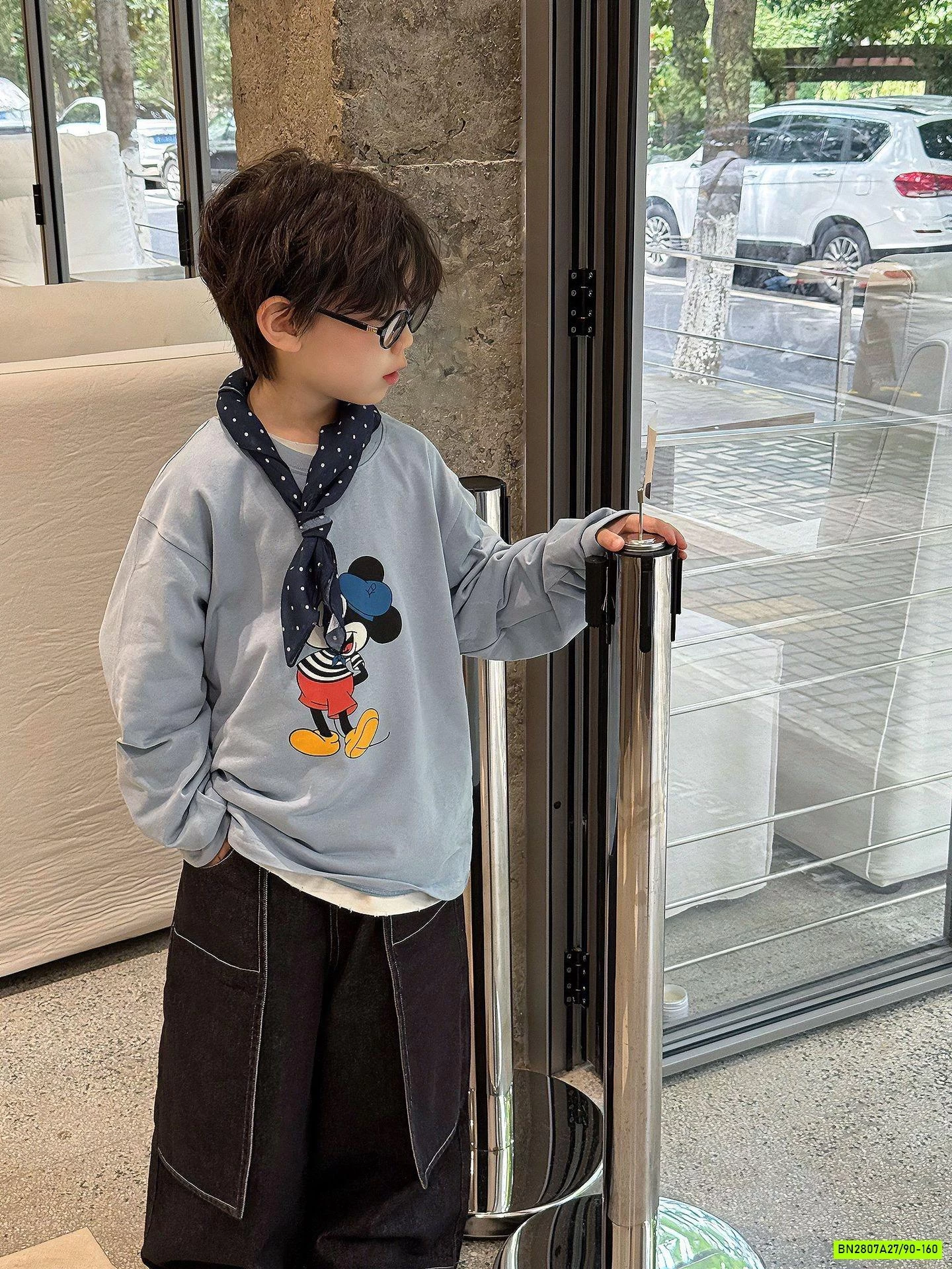 ÁO DÀI TAY MICKEY CỔ TRÒN