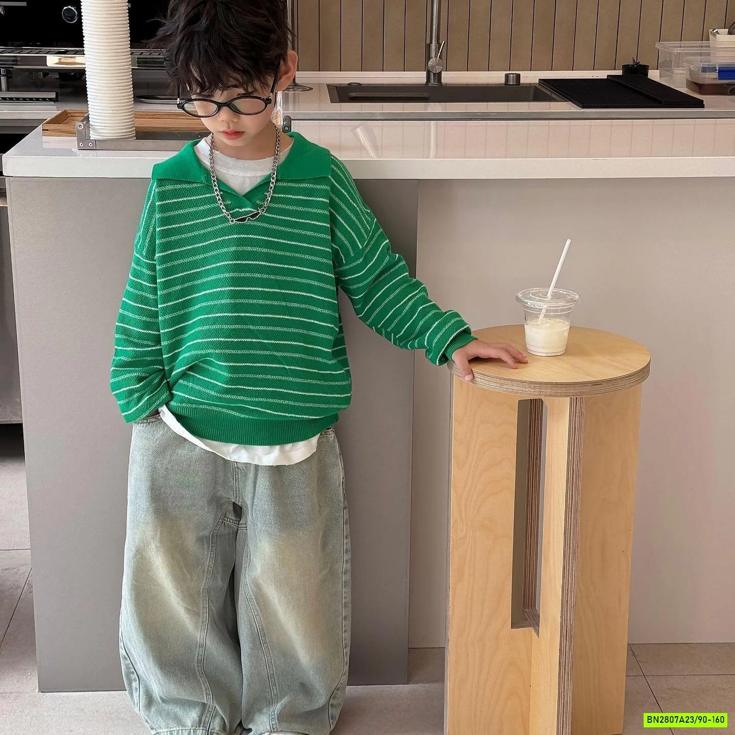 ÁO LEN DỆT CỔ BẺ KẺ NGANG