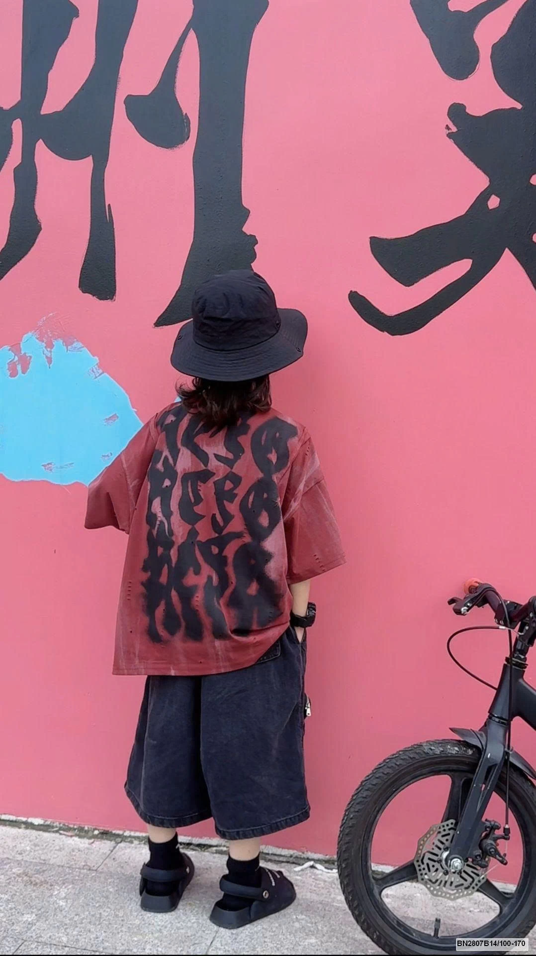 SÉT ÁO THUN ĐỎ CHỮ LƯNG MIX SHORRT ĐEN