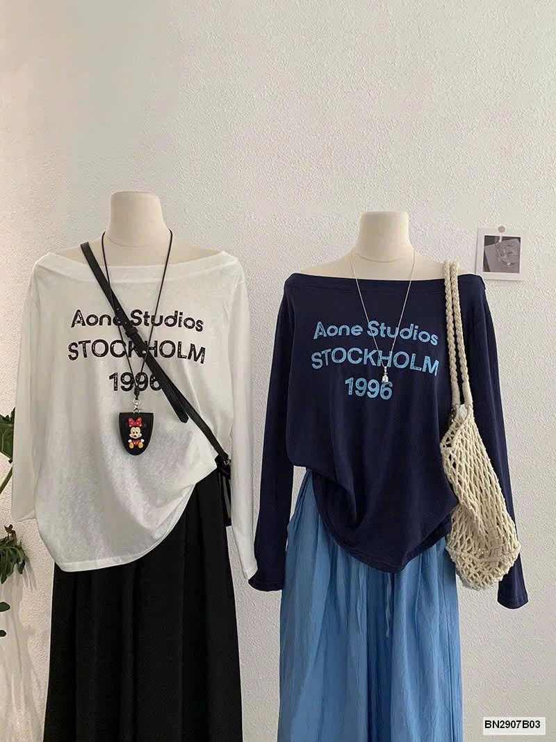 ÁO THUN CHỮ DÀI TAY NỮ