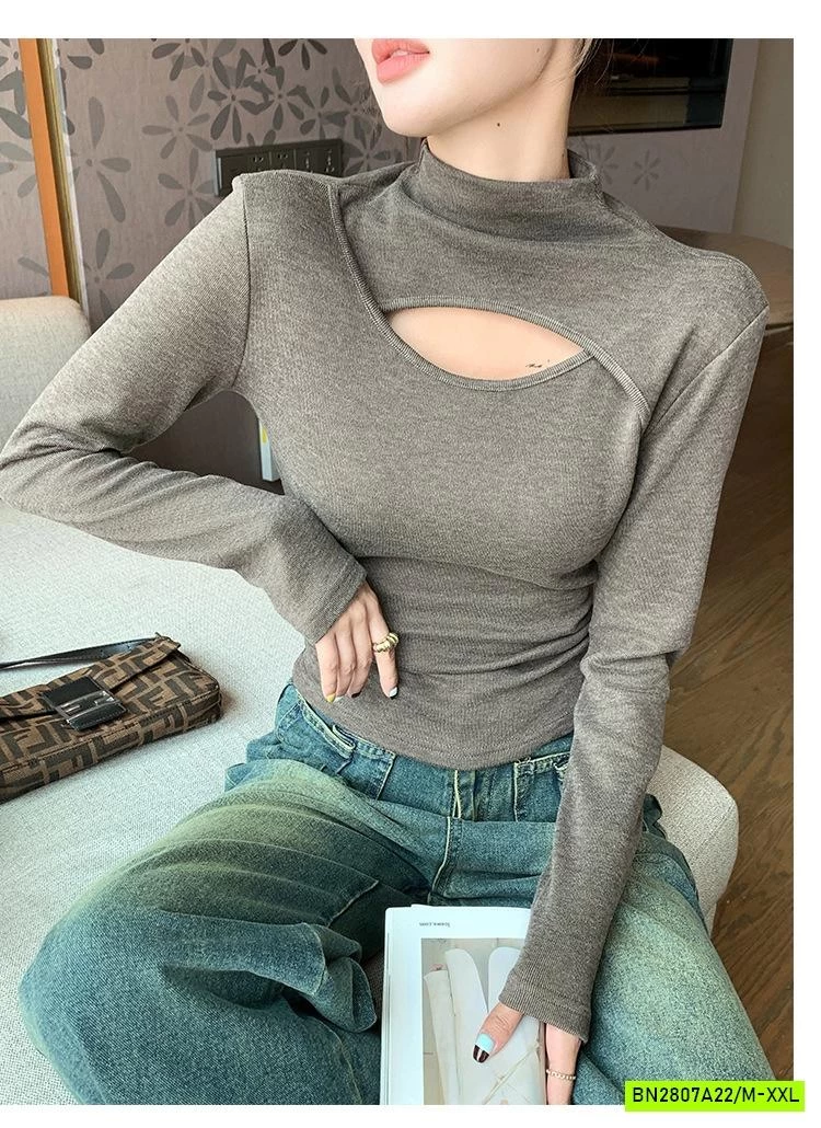 ÁO NỈ KHOÉT NGỰC CỔ 3P