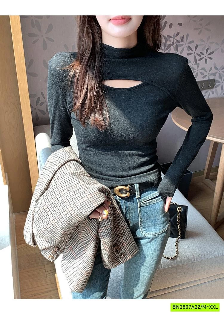 ÁO NỈ KHOÉT NGỰC CỔ 3P