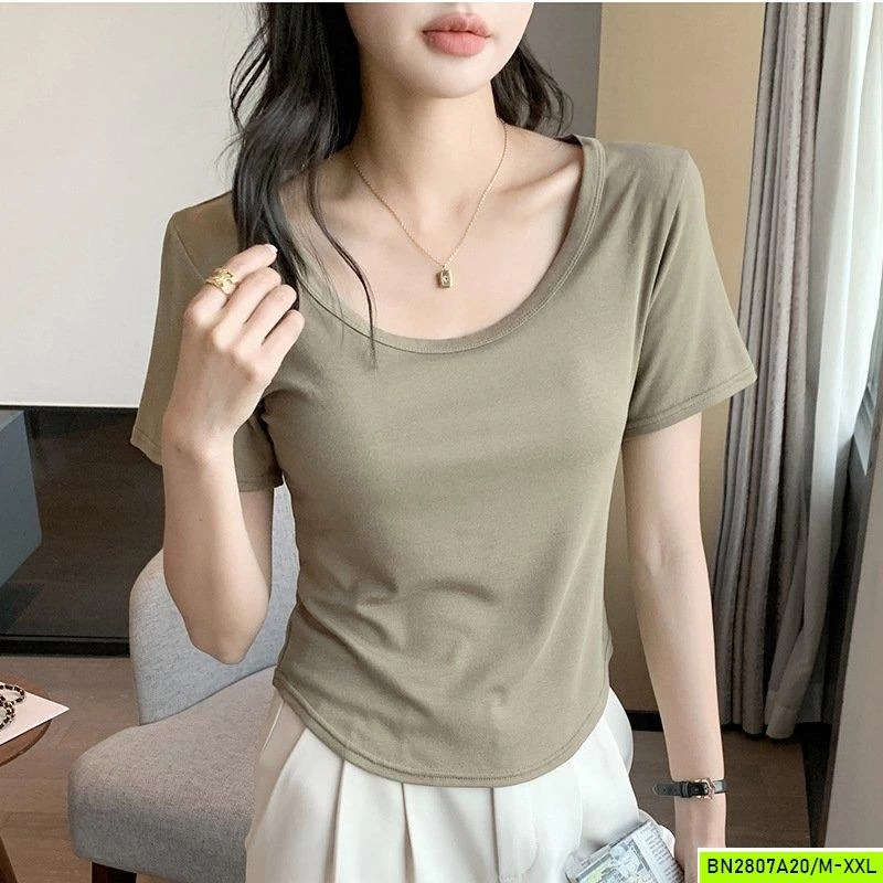 ÁO THUN CỔ VUÔNG ĐUÔI TÔM